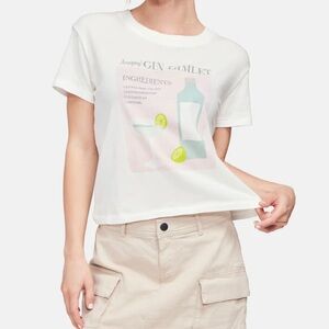 WILDFOX Gin Gimlet Jamie Tee NWT Snow White Graphic Crop Tee Boxy Fit